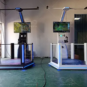 Simulator Vr Realita Virtual 9d, 360 Derajat, Treadmill Vr Platform Berdiri untuk Arkade Virtual Reality
