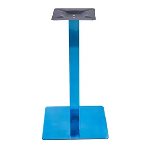 Base de mesa cuadrada de acero para restaurante, mesa de comedor moderna de mediados de siglo, Pedestal de mármol, azul