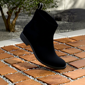 Botines Negros Retro con Plataforma, Punta Redonda, Tacón Cuadrado, Antideslizantes, Parte Superior de PU, Entresuela de EVA, Estilo Chelsea para Todas las Temporadas - Product Image 1
