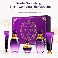Ensemble de soins de la peau au champignon Reishi et au ginseng BISUTANG, acide hyaluronique, complexe raffinant le teint, anti-terne, kit nourrissant complet pour le visage, usage quotidien, OEM