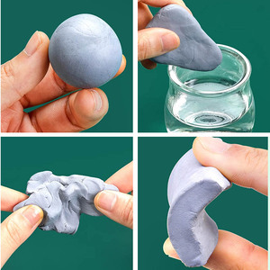 Foska Nettoyage facile Grande taille Couleur grise Matériau en caoutchouc de qualité supérieure Correction des gommes pétries pour artistes Dessin Fournitures d'art - Product Image 2