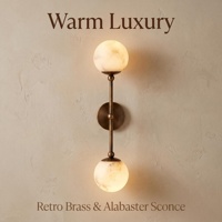 Applique murale de luxe à 2 lumières en laiton, alabâtre naturel, LED E12, pour salon moderne, garantie 2 ans