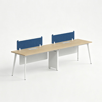 Meubles de poste de travail de bureau, bureau de travail commercial personnalisé, espace ouvert modulaire, table de poste de travail pour 2 à 4 personnes