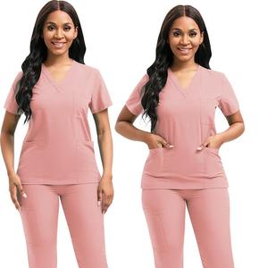 Uniforme <span class=keywords><strong>de</strong></span> Enfermera Personalizado 42109, Pantalones Deportivos <span class=keywords><strong>de</strong></span> Verano, Camiseta Larga con Cuello en V, Poliéster y Elastano, Transpirable, Ropa <span class=keywords><strong>de</strong></span> Trabajo Informal - Product Image 1