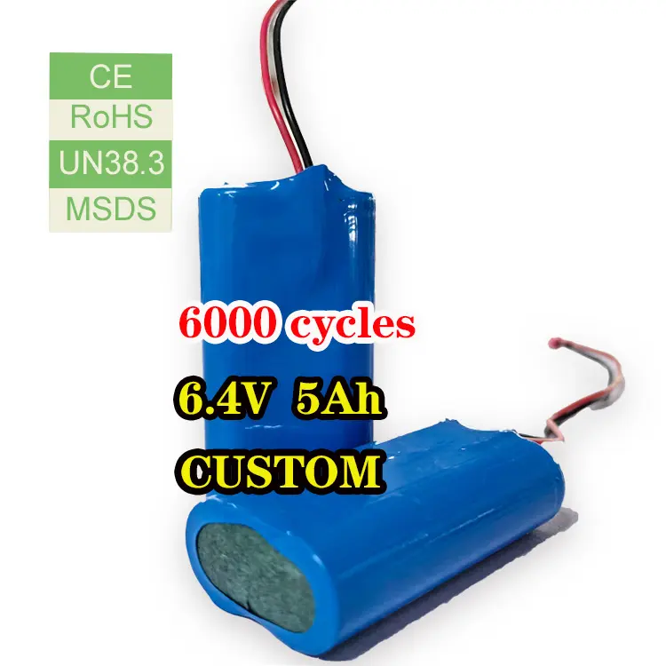 6000 chu kỳ giá rẻ LiFePO4 pin AA AAA 37200 26700 LFP 6.4V 5Ah 5000mAh có thể sạc lại pin