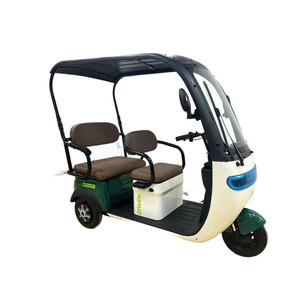 Tricycle électrique pour 2 passagers avec cabine fermée rouge pour adultes - Product Image 3