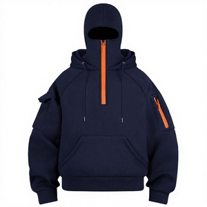 เสื้อฮู้ดผู้ชาย HANIA TRADERS สไตล์สตรีทแวร์ ผ้าโพลีเอสเตอร์/คอตตอน หนานุ่ม บุขนด้านใน อุ่นสบาย เหมาะสำหรับฤดูใบไม้ร่วง ลุคสบายๆ แบบลำลอง - Product Image 2