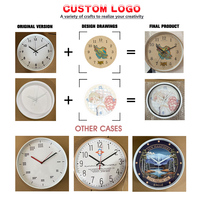 Horloge Murale Décorative Silencieuse à Aiguilles en Plastique Quartz, Style Classique Personnalisé, 10-12 Pouces, Idéale pour les Cadeaux de Noël et les Achats en Gros