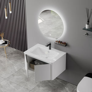 Muebles de Baño Modernos, Mueble de Lavabo de Baño Flotante Montado <span class=keywords><strong>en</strong></span> la Pared, Mueble de Baño de Madera Contrachapada con Lavabo - Product Image 3