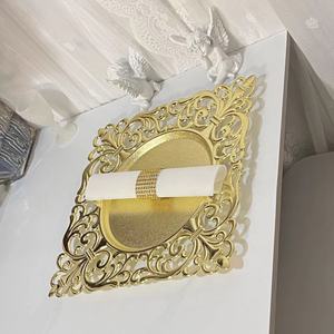 Assiettes de service carrées dorées de haute qualité, réutilisables, écologiques, <span class=keywords><strong>en</strong></span> <span class=keywords><strong>plastique</strong></span>, pour la décoration de mariage et de fête - Product Image 6