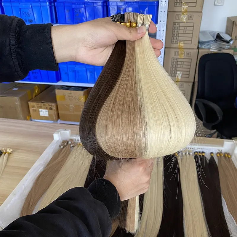 Wholesale Russian Keratin u Tip Human Russian Hair Extensions Raw Virgin Double Drawn Remy Itip Hair Extensions