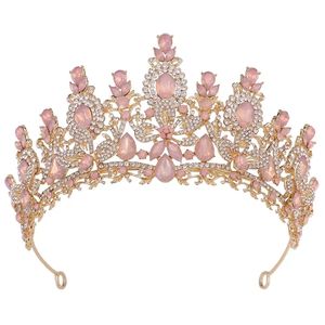 Corona de cristal con cuentas de aleación exquisita hecha a mano, corona de boda con diamantes de imitación brillantes para <span class=keywords><strong>novia</strong></span>, tiara de lujo, vestido de compromiso - Product Image 3