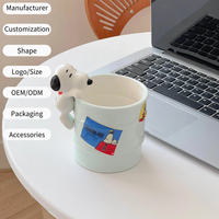 Mug 3D en céramique, tasse à lait créative et mignonne pour enfants, lavable au lave-vaisselle, peinte à la main, cadeau de fête