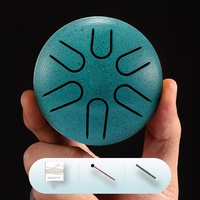 3 Inch 6 Notes Mini Steel Tongue Drum Pocket Drum for Beginners Kids Portable Meditation Instrument with Mallet