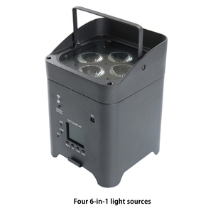 Igreslite 6 pcs 4*18W rgbwauv pin Powered <span class=keywords><strong>LED</strong></span> uplight wifi không dây <span class=keywords><strong>DMX</strong></span> mệnh có thể tổ chức sự kiện sân khấu thiết bị ánh sáng - Product Image 4