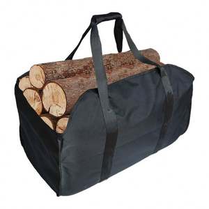 Échantillon gratuit de porte-bûches et sac de transport en toile cirée personnalisée, robuste, imperméable et cirée pour le transport de bois de chauffage - Product Image 4