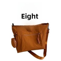 Bolso tote de nailon de color liso con cremallera y forro de poliéster, bolso de gran capacidad, ligero, estilo simple para llevar al hombro/cruzado