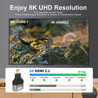 Adaptateur Micro HDMI 8K vers HDMI Femelle Type-A vers Micro HDMI Mâle Type-D, Connecteur Plaqué Or, Convertisseur Adaptateur