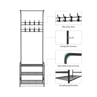 Suole — porte-manteau 3 en 1, banc de chaussures, présentoir d'entrée à 3 niveaux, porte-manteau