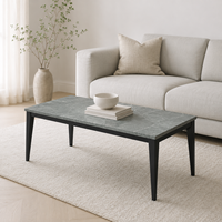 Table basse en pierre frittée italienne de luxe, design nouveau, avec structure en acier inoxydable