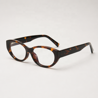 Lunettes d'ordinateur ovales en acétate à imprimé léopard pour femmes, adaptées aux visages en forme de losange