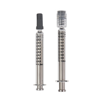 Seringues en verre RSO de 1 ml avec piston métallique doré et marquages clairs pour distillat d'huile