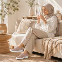 2026 Logo Personnalisé Femme Mocassins Flyknit Maille Ajurée Slip On Ballerines Légères Confort Chaussures De Marche