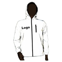 Logo personnalisé pour hommes coupe-vent à capuche unisexe pour la course en plein air vestes réfléchissantes de sécurité 3M pour hommes