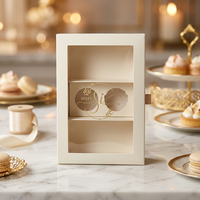 Boîte d'emballage élégante pour boulangerie et sushis avec insert pour sauce, séparateur personnalisé recyclable et fenêtre transparente