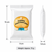 12 lingettes humides pour animaux de compagnie (chiens et chats), non parfumées, pour le nettoyage post-urine et l'hygiène post-rectale, pack de voyage portable, vente en gros