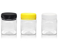 Pot carré vide en PET transparent de 200 ml, 320 ml, 400 ml avec couvercle inviolable pour aliments en conserve et biscuits