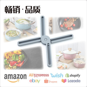 Tapis de cuisine en silicone en forme de croix, 22 cm, pliable, résistant à la chaleur, antidérapant, pour une utilisation en cuisine - Product Image 5