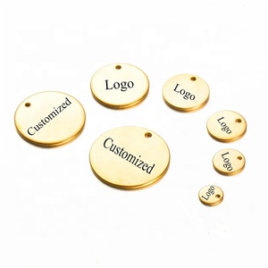 Yiwu aceon thép không gỉ Vòng Charms cho Diy đồ trang sức làm thời trang thương hiệu Logo Tên nhãn tùy chỉnh khắc kích thước khác nhau tag - Product Image 1