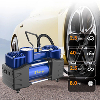 Portable 12V High Power Double Cylinder Car Tire Inflator Durable Metal Construction Fast Inflate 150psi Car Air Compressor
