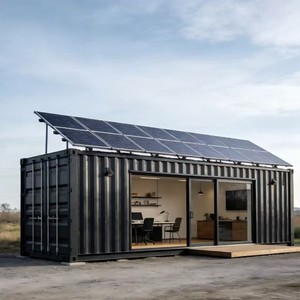 Maison conteneur avec panneaux solaires, design moderne, utilisation pour bureau, forme rectangulaire, solution complète - Product Image 2