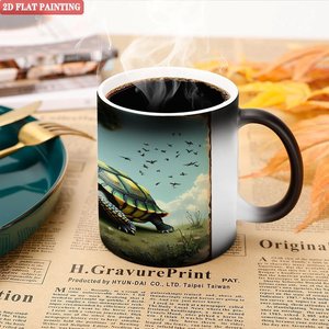 <b>Magic</b> Mug Frosted Black 11oz Ceramic Heat Activated Color Changing <b>Cup</b> Novelty Gift - Product Image 5