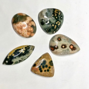 Venta al por mayor de jaspe natural del océano cabujón pulido a mano piedras preciosas sueltas forma de mezcla increíble para la fabricación de joyas lisas precio bajo por - Product Image 1
