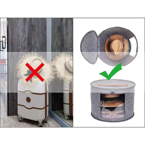 Boîte de <span class=keywords><strong>rangement</strong></span> pliable transparente en feutre pour chapeaux, grande capacité, personnalisable, fournie par l'usine, pour le transport et le <span class=keywords><strong>rangement</strong></span> de chapeaux de voyage - Product Image 5