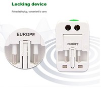 Adaptador de Viaje Universal Multiconversión con Doble USB, Cargador de Pared Universal Portátil para UE, Reino Unido, Australia y EE. UU.