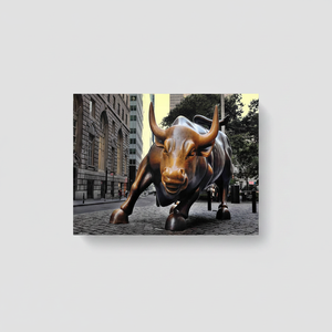 Urban Majesty: New York Bull Print Canvas Artwork, Modern Cityscape Decor,<b>WRAPPED</b> CANVAS - Product Image 2