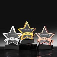Trophée en métal or et argent populaire en promotion, trophée personnalisé vierge en verre cristal carré pour cadeau d'affaires
