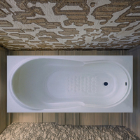 Bain à remous moderne blanc écologique en acrylique MATCH WELL, fonction de trempage, installation encastrée, forme rectangulaire, 1 salle de bain