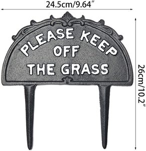 Vintage Classic Cast Iron Please <strong>Keep</strong> <strong>Off</strong> <strong>the</strong> <strong>Grass</strong> Garden <strong>Sign</strong> Warning <strong>Sign</strong> Stakes Decoration for Garden Park Lawn Yard - Product Image 4