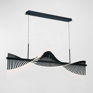 Lámpara colgante de Metal de techo alto para teclado de <span class=keywords><strong>Piano</strong></span>, lámpara de araña LED de aluminio moderna nórdica para comedor, sala de reuniones - Product Image 4