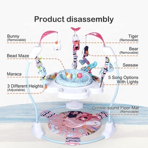 Pullover Übungen für Baby Runde Baby Hochstuhl <span class=keywords><strong>LADIDA</strong></span> Baby Swing Bouncer Spielzeug mit Musik Activity Center Räder Kleinkind Walker - Product Image 1