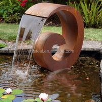 Fontaine murale en acier corten pour la décoration de jardin extérieur