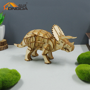 Hongda <span class=keywords><strong>AM003</strong></span> BSCI certificat dinosaure série 3d en bois animal puzzle 2023 bricolage 3d jeu de puzzle en bois - Product Image 4