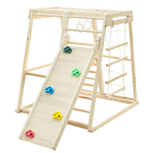 Structure d'escalade en <span class=keywords><strong>bois</strong></span> massif pour intérieur, ensemble de jeu de gymnastique, entraînement à l'équilibre pour tout-petits, jouet Montessori sensoriel et d'activité physique pour enfants - Product Image 5