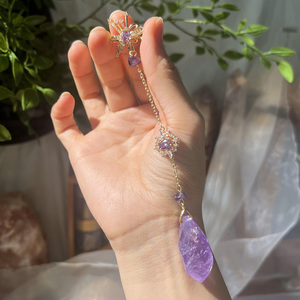 Gran oferta, amatista Natural, cadena libre, Fobs, Péndulo de brujería, adivinación, reloj de Reiki, receptor de Sol para bolsa de regalo DIY - Product Image 4
