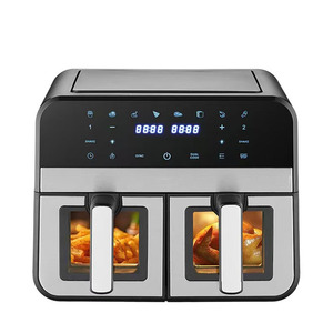 Vente directe usine Friteuse à air double panier avec design moderne grande capacité 4L + 4L carrés - Product Image 2